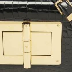 Tom Ford Black Shine Alligator Small Natalia Crossbody Bag