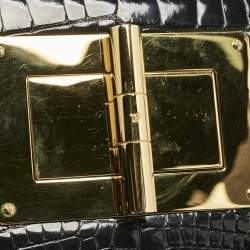 Tom Ford Black Shine Alligator Small Natalia Crossbody Bag