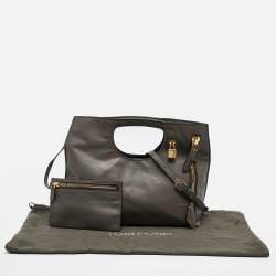 Tom Ford Grey Leather Alix Shoulder Bag
