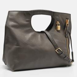 Tom Ford Grey Leather Alix Shoulder Bag