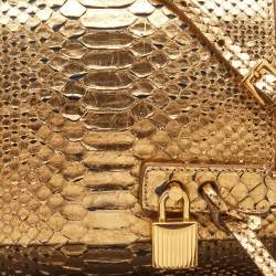 Tom Ford Gold Alix Python Zip & Padlock Clutch