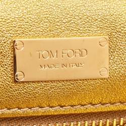 Tom Ford Gold Alix Python Zip & Padlock Clutch