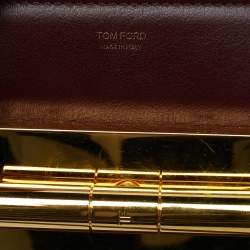 Pre Owned Tom Ford Burgundy Leather Small Natalia Crossbody Bag