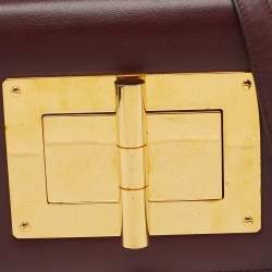 Pre Owned Tom Ford Burgundy Leather Small Natalia Crossbody Bag