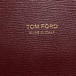 Tom Ford Burgundy Leather Small T Tote