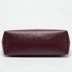 Tom Ford Burgundy Leather Small T Tote