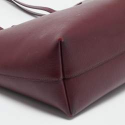 Tom Ford Burgundy Leather Small T Tote