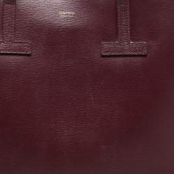 Tom Ford Burgundy Leather Small T Tote