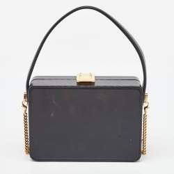 Tom Ford Black Leather Box Shoulder Bag