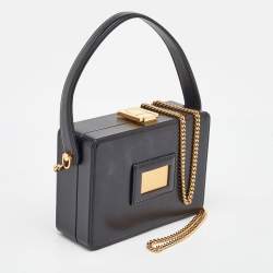 Tom Ford Black Leather Box Shoulder Bag