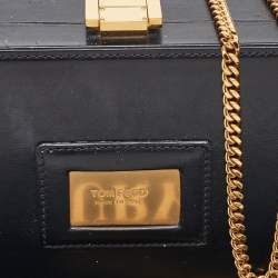 Tom Ford Black Leather Box Shoulder Bag