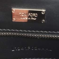 Tom Ford Silver Python TF Logo Flap Shoulder Bag