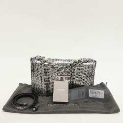 Tom Ford Silver Python TF Logo Flap Shoulder Bag
