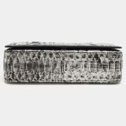 Tom Ford Silver Python TF Logo Flap Shoulder Bag