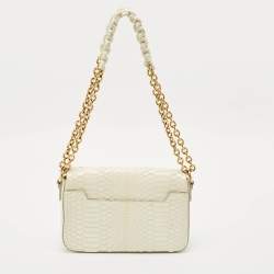 Tom Ford White Python Medium Natalia Shoulder Bag