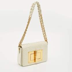 Tom Ford White Python Medium Natalia Shoulder Bag