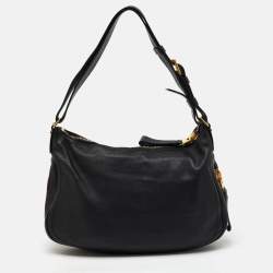 Tom Ford Black Leather Zip Around Shoulder Bag