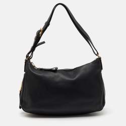Tom Ford Black Leather Zip Around Shoulder Bag