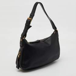 Tom Ford Black Leather Zip Around Shoulder Bag