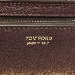 Tom Ford Burgundy Leather Small Natalia Crossbody Bag