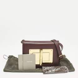 Tom Ford Burgundy Leather Small Natalia Crossbody Bag