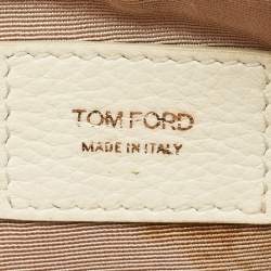 Tom Ford Off White Leather Wristlet Pouch