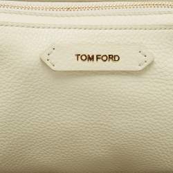Tom Ford Off White Leather Wristlet Pouch