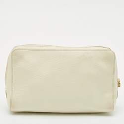 Tom Ford Off White Leather Wristlet Pouch