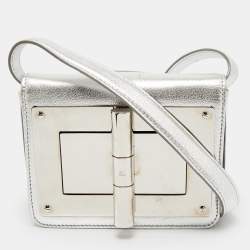 Tom Ford Silver Leather Mini Natalia Crossbody Bag