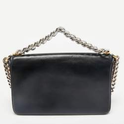 Tom Ford Black Leather Palmellato Triple Chain Shoulder Bag
