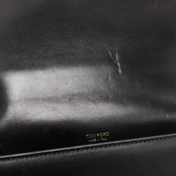 Tom Ford Black Leather Palmellato Triple Chain Shoulder Bag