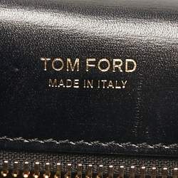 Tom Ford Black Leather Palmellato Triple Chain Shoulder Bag