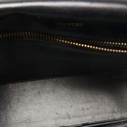 Tom Ford Black Leather Palmellato Triple Chain Shoulder Bag