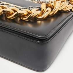 Tom Ford Black Leather Palmellato Triple Chain Shoulder Bag