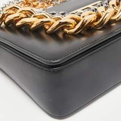 Tom Ford Black Leather Palmellato Triple Chain Shoulder Bag