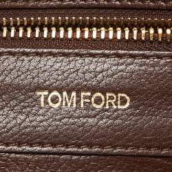 Tom Ford Two Tone Brown Suede Tote