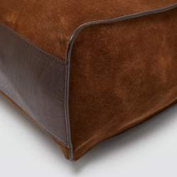 Tom Ford Two Tone Brown Suede Tote