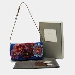 Tom Ford Multicolor Sequin and Suede Natalia Convertible Clutch