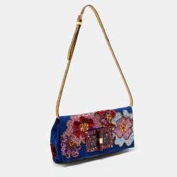 Tom Ford Multicolor Sequin and Suede Natalia Convertible Clutch