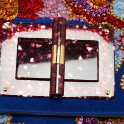 Tom Ford Multicolor Sequin and Suede Natalia Convertible Clutch