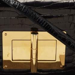 Tom Ford Black Shine Alligator Large Natalia Shoulder Bag