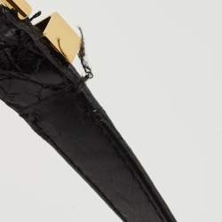 Tom Ford Black Shine Alligator Large Natalia Shoulder Bag