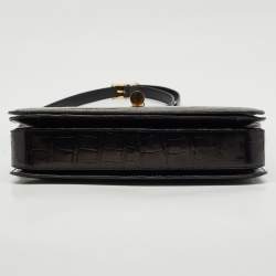 Tom Ford Black Shine Alligator Large Natalia Shoulder Bag