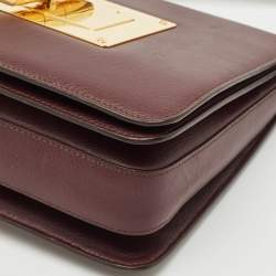 Tom Ford Burgundy Leather Large Natalia Shoulder Bag