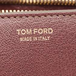 Tom Ford Burgundy Leather Large Natalia Shoulder Bag