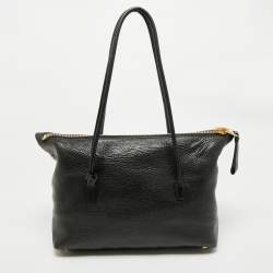 Pre Owned Tom Ford Black Leather Natalia Flap Tote