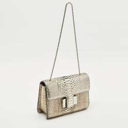 Pre Owned Tom Ford Silver Python Medium Sienna Shoulder Bag