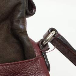 Pre Owned Tom Ford Dark Red Leather Mini Jennifer Crossbody Bag
