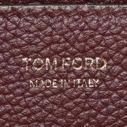 Pre Owned Tom Ford Dark Red Leather Mini Jennifer Crossbody Bag
