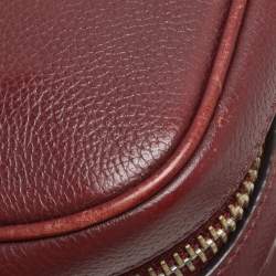 Pre Owned Tom Ford Dark Red Leather Mini Jennifer Crossbody Bag
